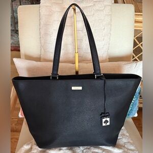 Kate Spade Grant Street Jules Black Saffiano Leather Large Tote Bag EUC